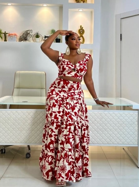 LOVER GIRL FLORAL MAXI TWO PIECE SET