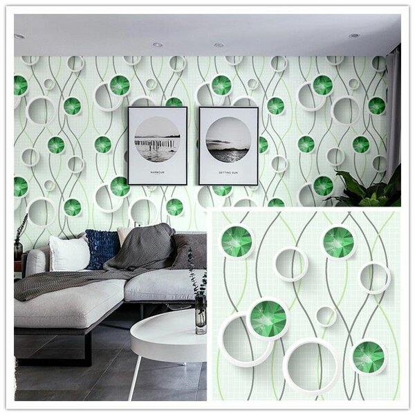 Papier Peint 3D Cercle Vert