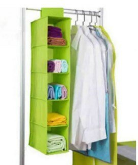 CUSTOMIZE 5 Shelf Clothes Hanging Organizers Pant Organizers Holder Wardrobe Section Storage Closet Organiser Shoe Clothes Garment Closet Organizer Hanging Storage Bag Wardrobe Cloth Organizer 5/6 Layers Shelf Foldable Clothing Storage Rack Shelves
