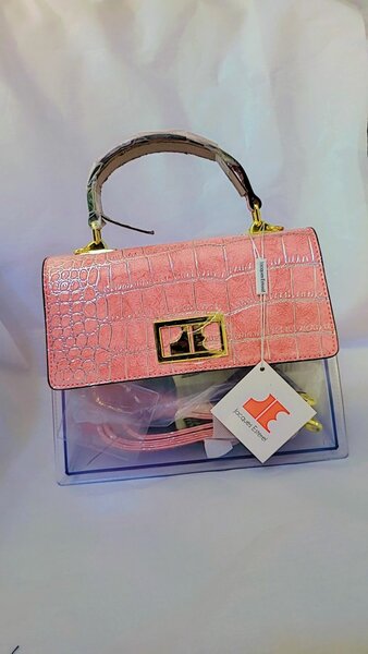 Sac à main rose crocodile