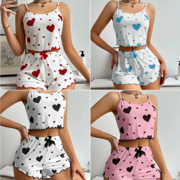 Ensemble pyjama cœur pour femme