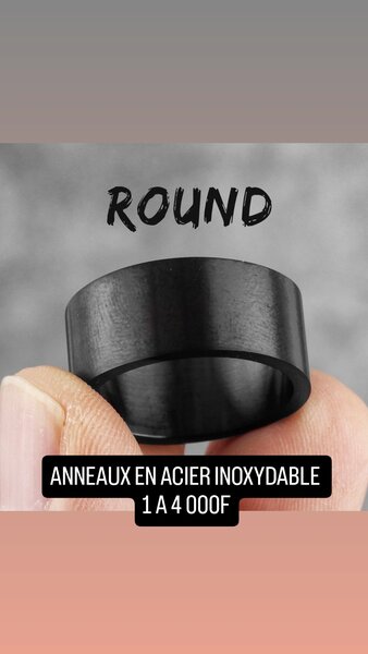 Anneau en Acier Inoxydable Noir