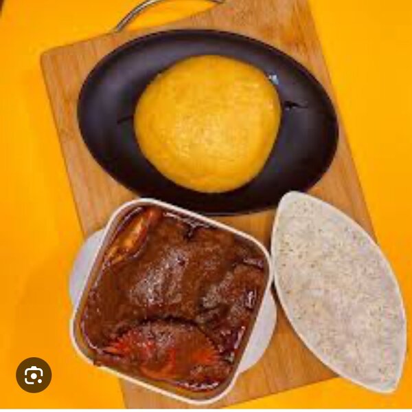 Sauce graine + riz+ foutou