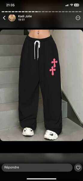Pantalon large avec croix