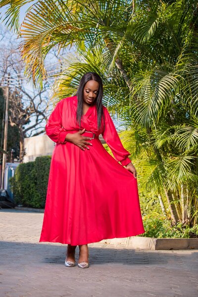 High Quality Satin Red Dress