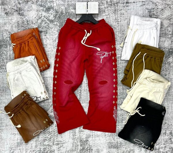 Pantalon brodé mode unisexe élégance