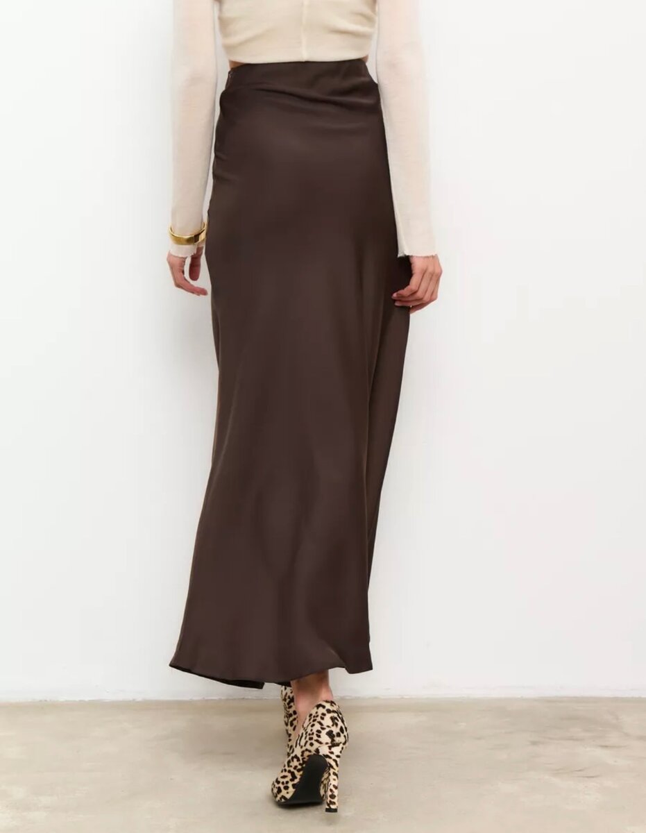 Атласная юбка макси