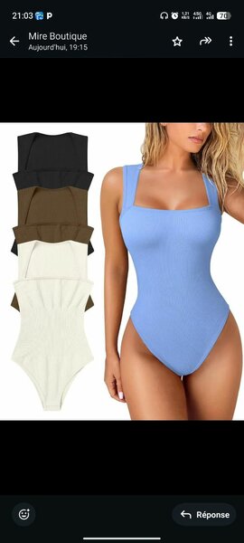 Body moulant côtelé femme