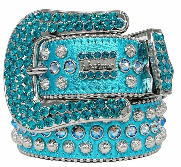 Ceinture en cuir strass brillant