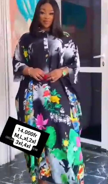 Robe abaya femme africaine multicolore