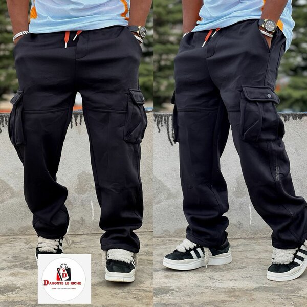 Pantalon cargo noir homme