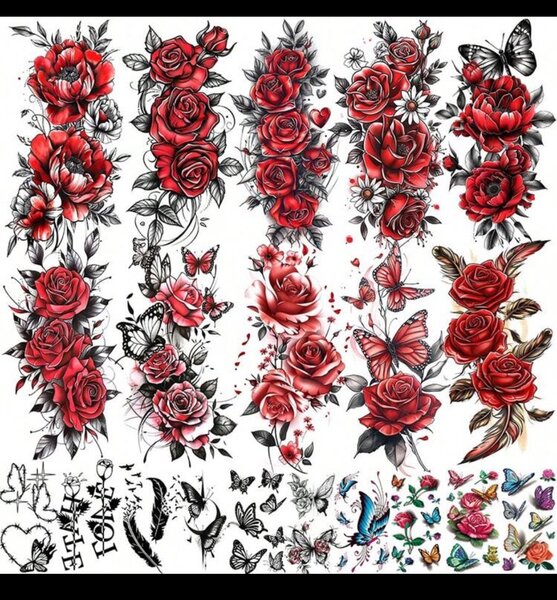 Tatouages Temporaires Roses Élégantes