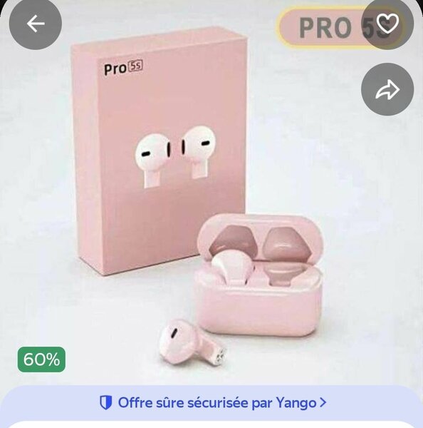 Écouteurs sans fil Pro 5S rose