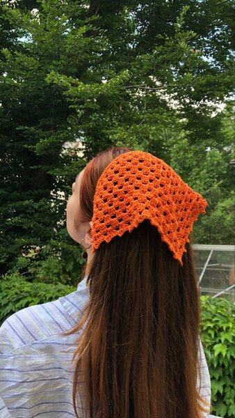 Bandeau en crochet cerises chic