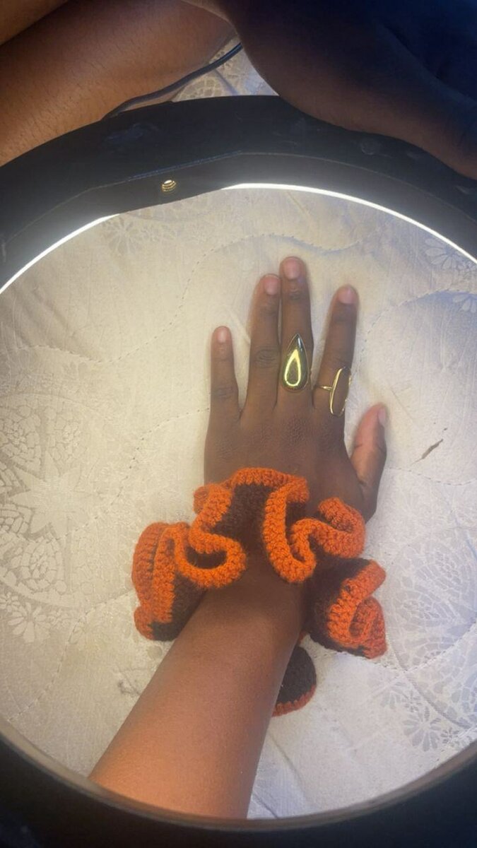 Chouchou en crochet coloré