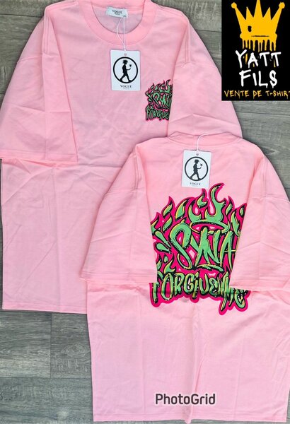 T-shirt rose graphique urbain