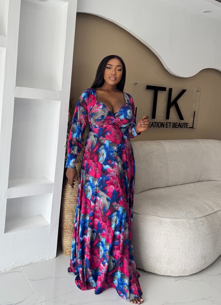 Robe longue imprimée fleuri