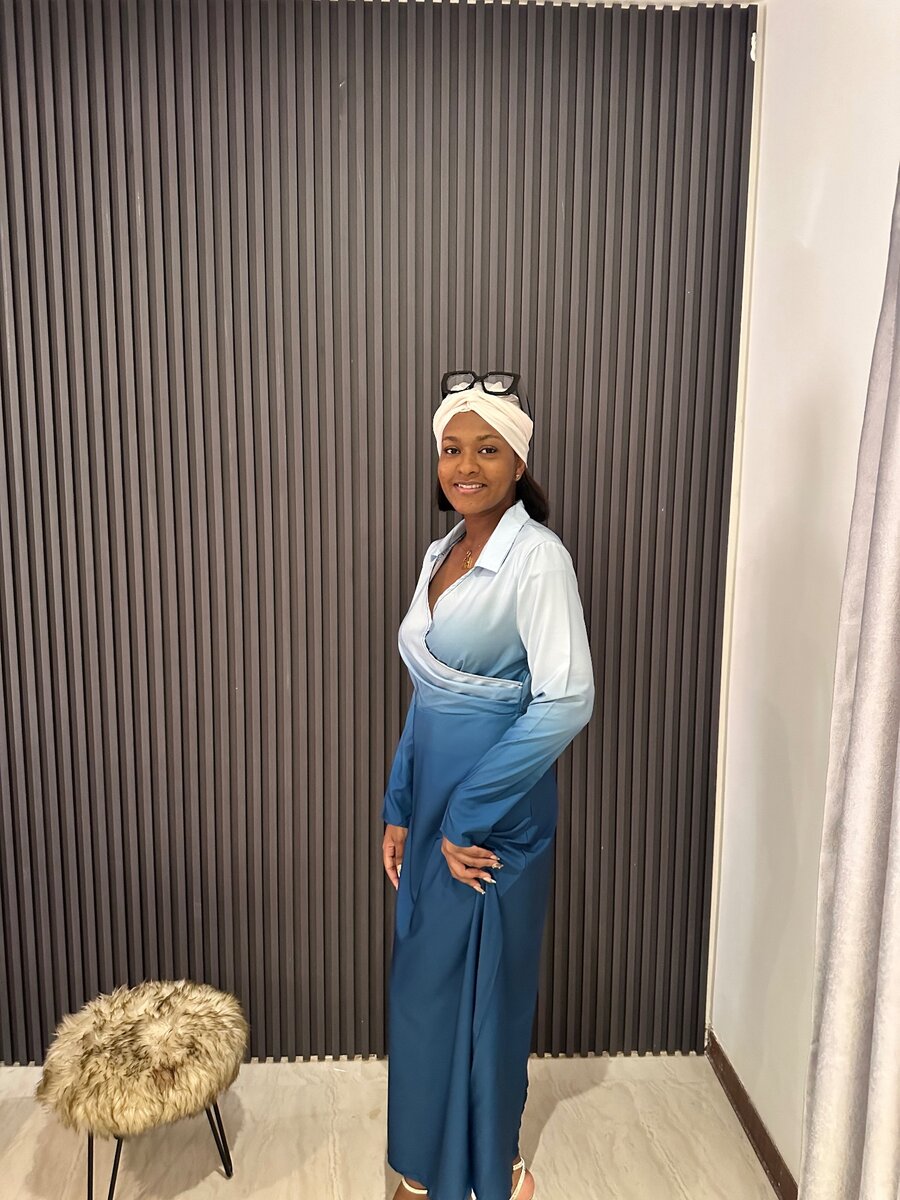 Ombré print A line dress