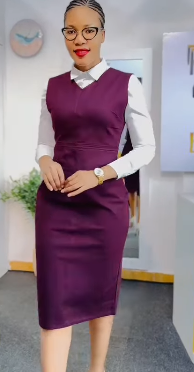 Beautiful women's dress violet  color