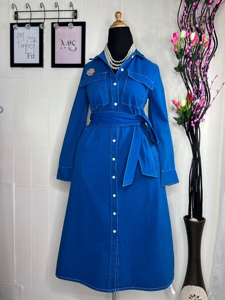 OMNES SKYLINE DENIM DRESS