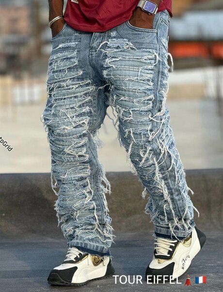 Jean déchiré tendance homme