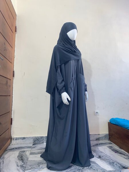 Robe Abaya Femme Gris Élégant