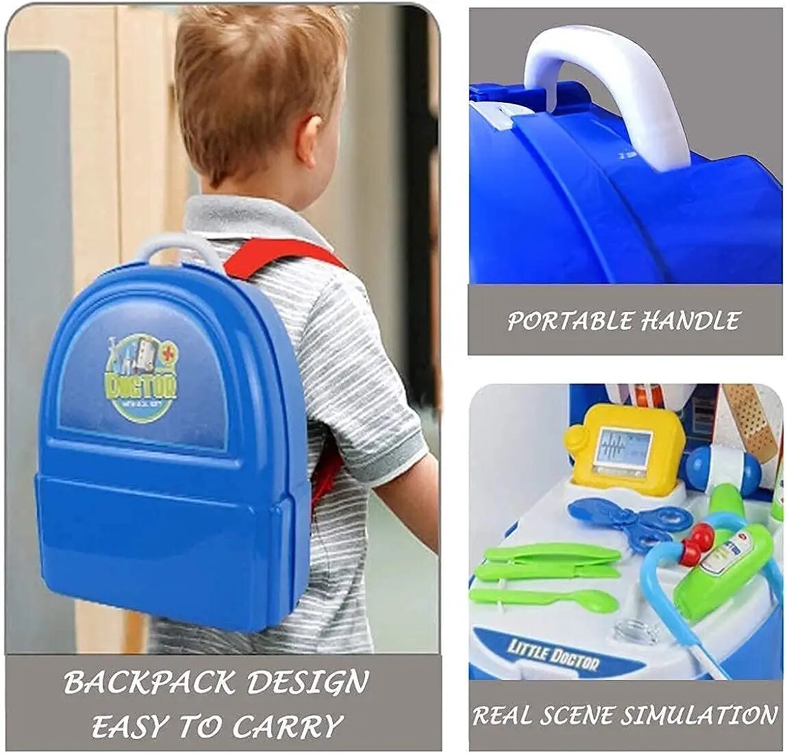 Little Doctor Medical Backpack Toy, Doctor Play Set with Fo