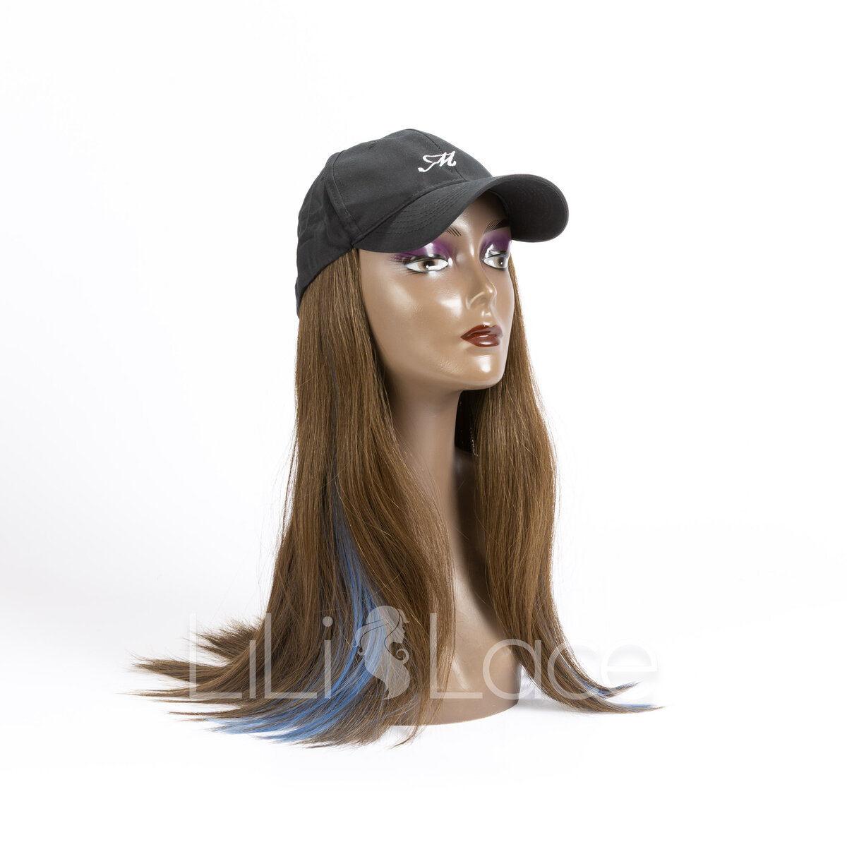 Casquette avec perruque longue