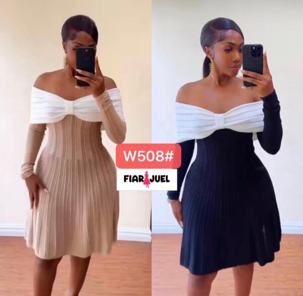 Robe tricot élégante femme