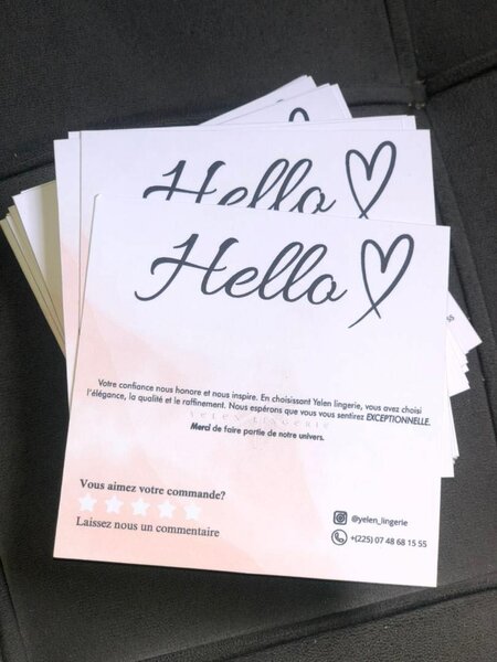 Carte de remerciement élégante