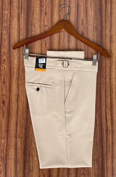 Pantalon beige en coton pour hommes