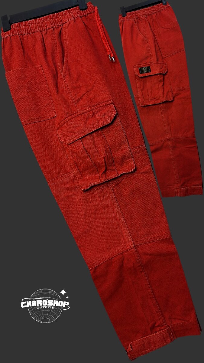 Pantalon cargo rouge confortable