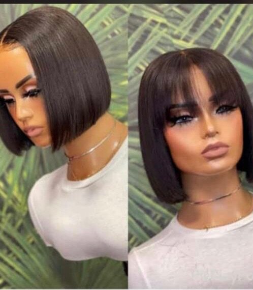 8inches bone straight wig