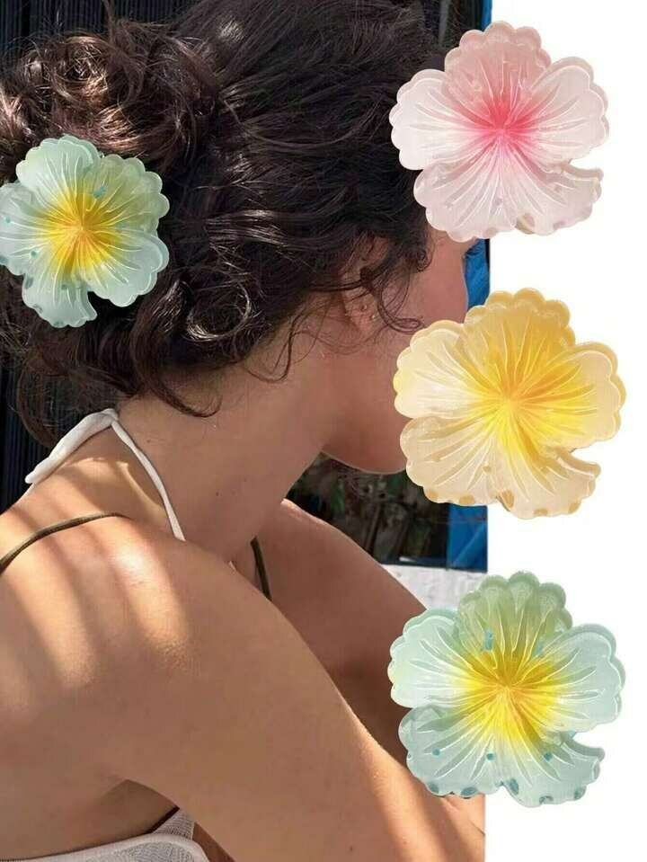 Pinces à cheveux fleurs colorées