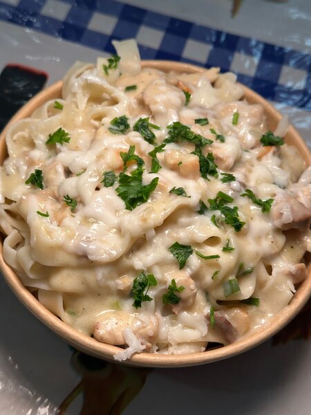 Tagliatelles crevettes poulets