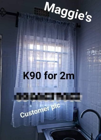 white kitchen curtain stripes