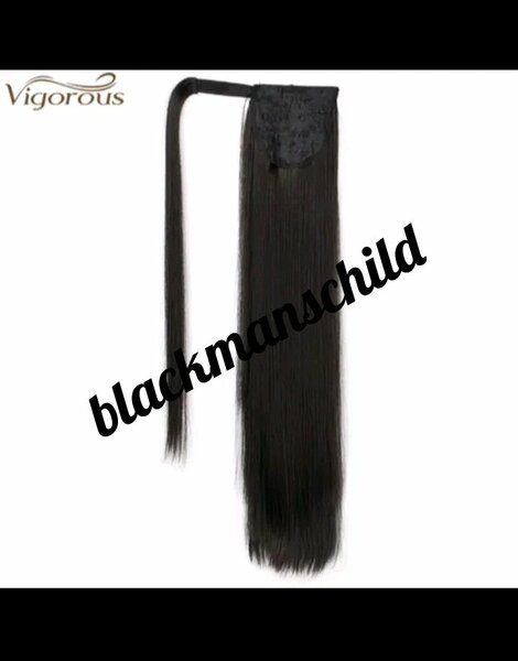 Straight wrap around ponytail