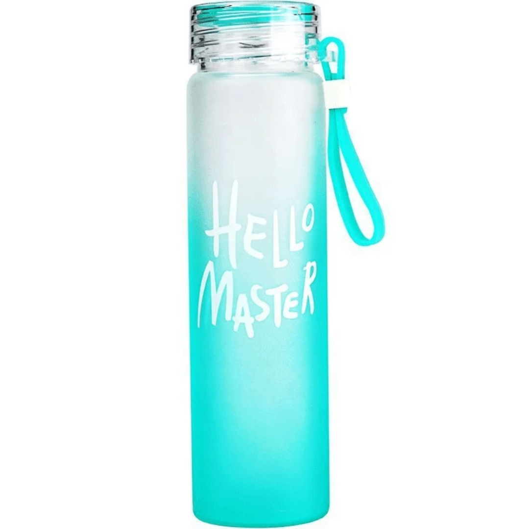 Bouteille en verre "Hello Master"