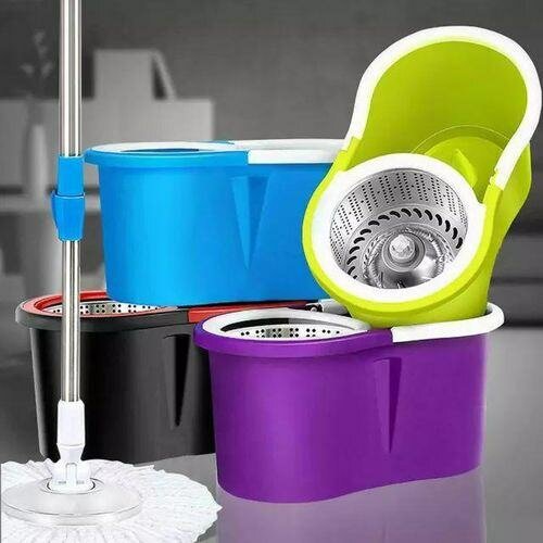 Balai à franges avec seau rotatif