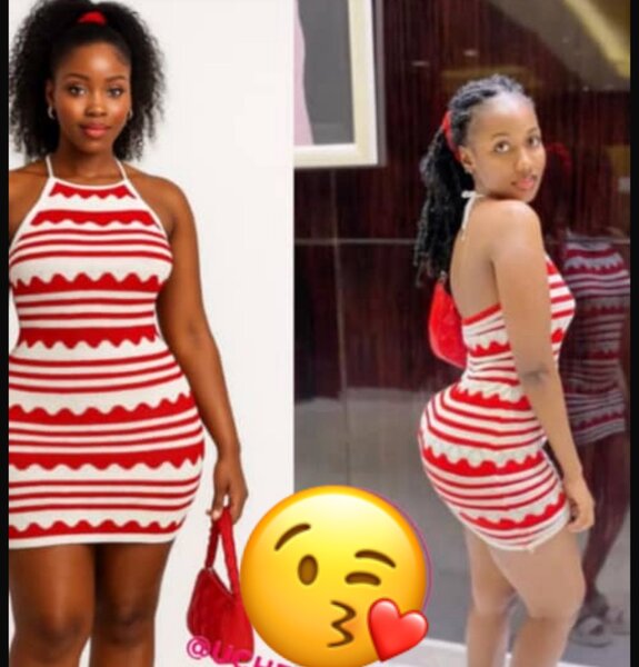 Robe moulante à rayures