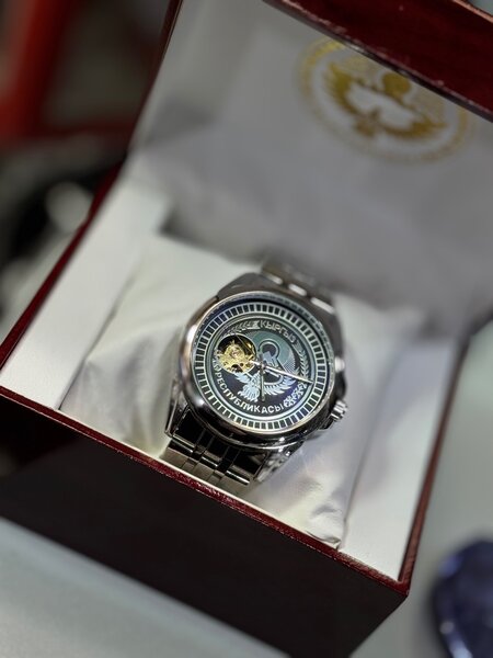 Механические часы с кожаным и железным ремешком