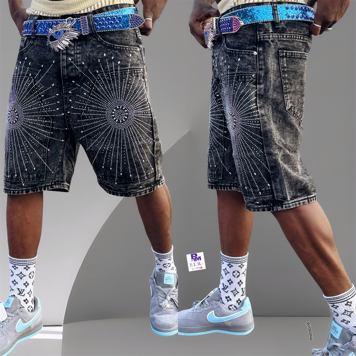 Shorts en jean décontractés strass