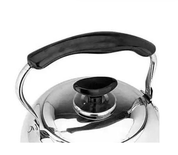 Bouilloire à Gaz En Acier Inoxydable - Argent/Noir