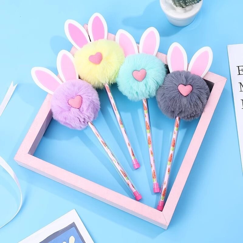 Stylos Pompons Lapin Adorables