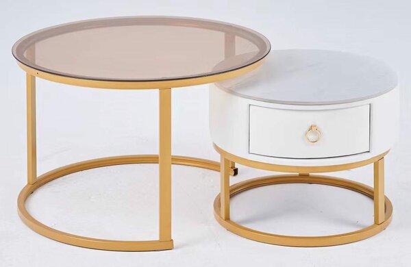 Table basse centrale vitrée