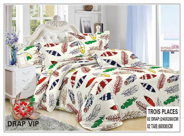 Parure de lit motif plumes