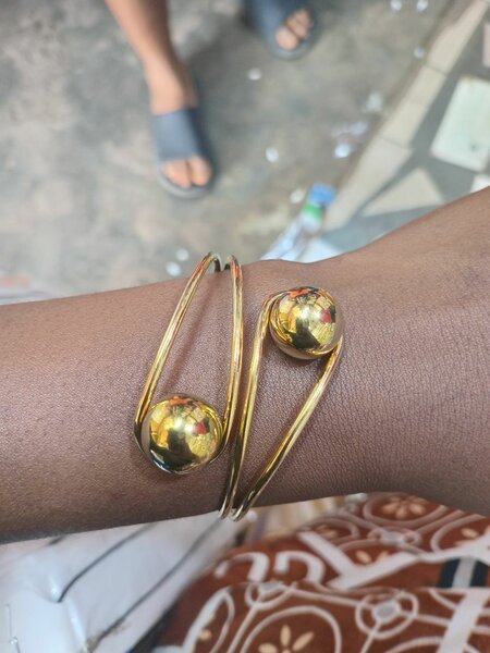 Gold Sphere Cuff Bracelets
