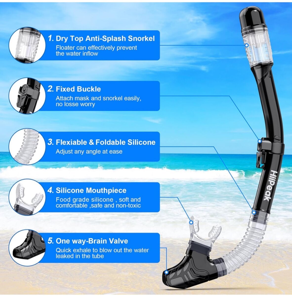 Snorkel Set Adults,Snorkel Mask Anti-Fog Panoramic