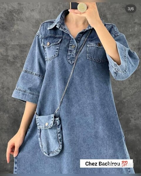 Robe jeans avec sac