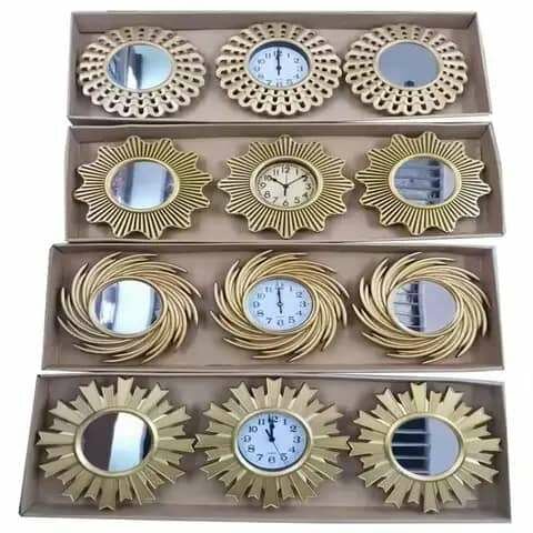 Decorative mirror and clock